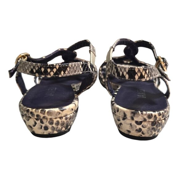 Vaneli Gray Snake Print Leather Braided Slingback Open Toe Sandals Sz 8S - Picture 7 of 9